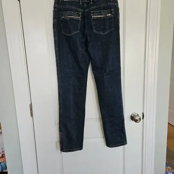 St John Sport Jeans Straight Leg Stretch High Rise‎ Blue Womens 8 - Picture 5 of 6